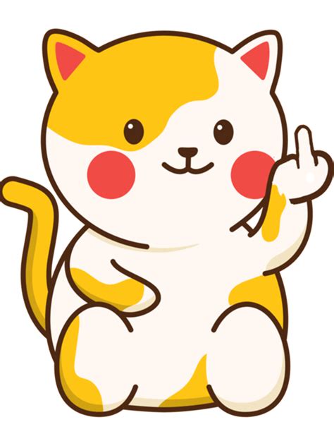 Cute Cat Fuck Off Emoji Kawaii Inspire Uplift