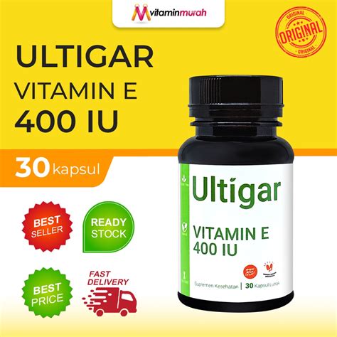 Jual ULTIGAR VITAMIN E 400 IU BOTOL ISI 30 KAPSUL LUNAK SUPLEMEN