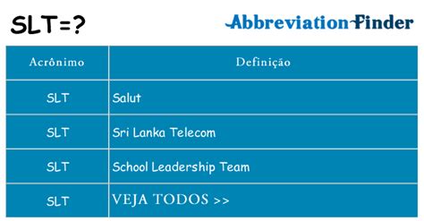 O Que Significa Slt - O que significa SLT?