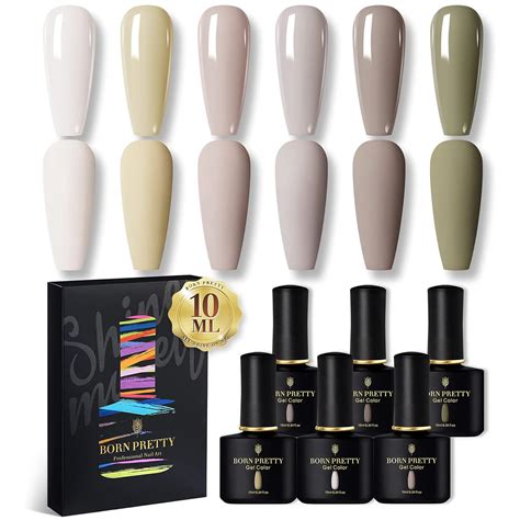 BORN PRETTY ML UV Nagellack Set Grau Nude Shellac Set Gel Nagellack Schellack Nagellack UV