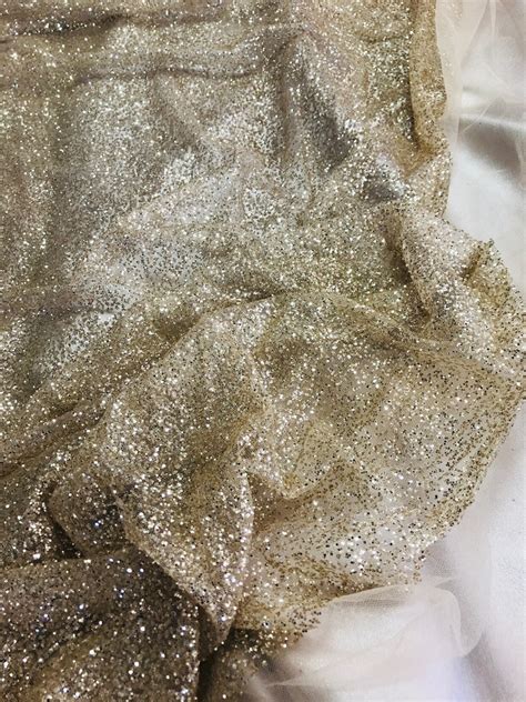 Gold Glitter Tulle Nude Tulle Gold Glitter Full Glitter Etsy
