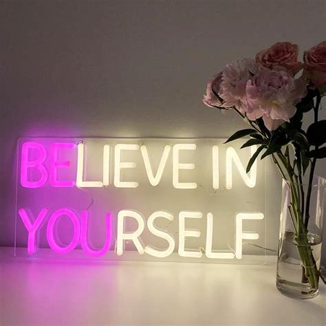 Believe In Yourself Pink Tumblr Aesthetic Neon Signs Dance Rooms