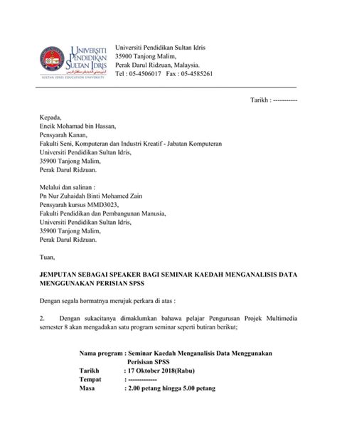 Surat Jemputan Rasmi Pdf