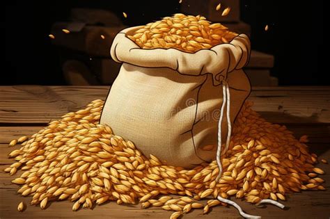 Oats Grains Given A Cartoon Twist Within A Sack Illustration Stock