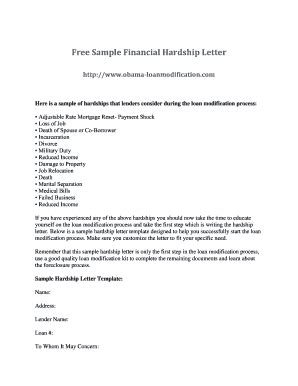hardship letter samples fill  printable fillable blank