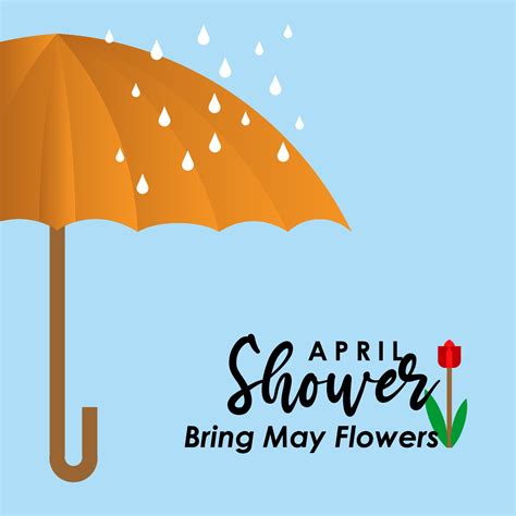 April Showers Bring May Flowers Vector Template Design Illustration