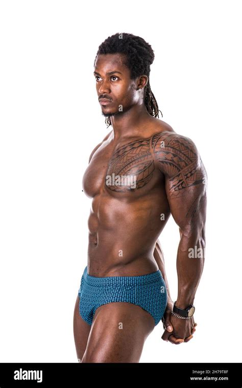 African American Bodybuilder Man Naked Muscular Torso Stock Photo Alamy
