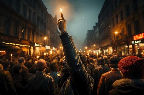 Premium Ai Image Crowd Of Angry Sad People Protest