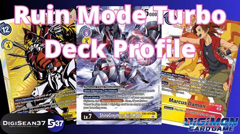 Shinegreymon Ruin Mode Turbo Deck Profile Digimon Card Game Bt