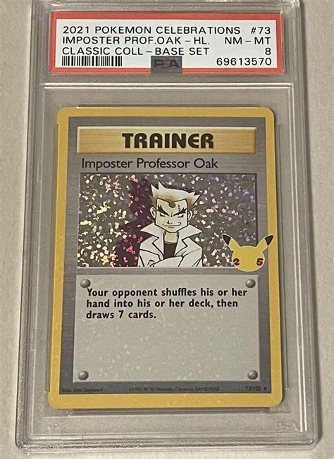 Mavin Imposter Professor Oak 2021 Psa 8 Nm Mint Celebrations 73