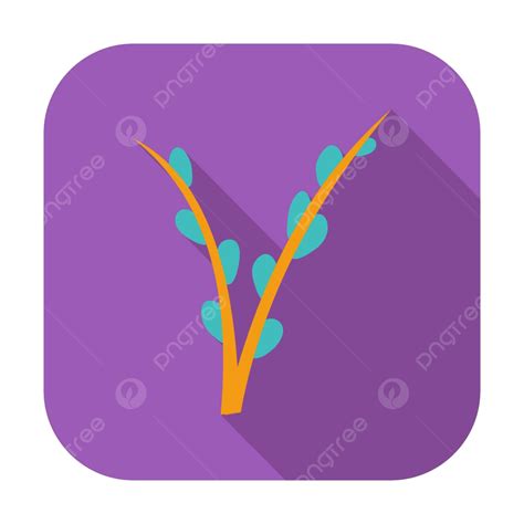 Pussy Willow Single Icon Element Holiday Branch Vector Element Holiday Branch Illustration