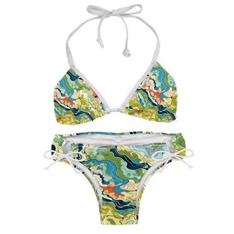 Atlas Adjustable Strap Detachable Sponge Bikini Set Two Pack For Beach And Pool Parties