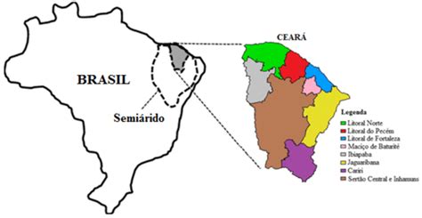 Mapa De Localiza O Do Estado Do Cear Destacando A Inser O Completa