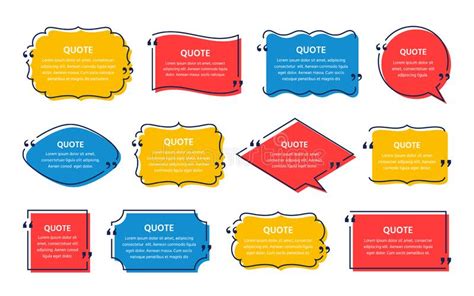 Quote Text Box Template Frame Quotations Vector Illustration Speech