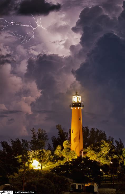 Lighthouse Lightning Storm at Jupiter Coast | HDR Photography by ...