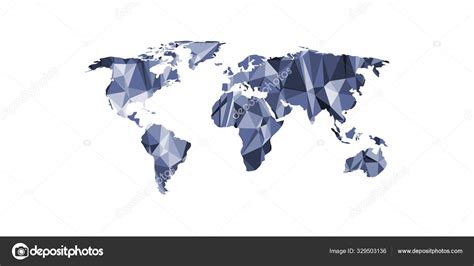 Vector Polygonal World Map Low Poly Design Stock Vector Image By