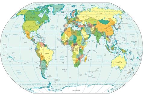 Quality Detailed World Map Mural Custom Made To Suit Your Wall Size By