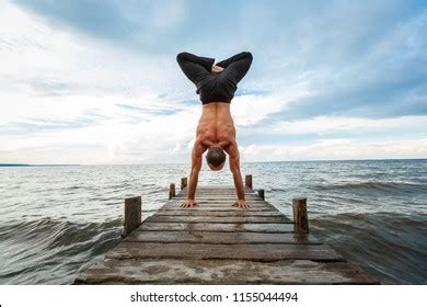 Muscular Man Naked Torso Ready Run Stock Photo Edit Now