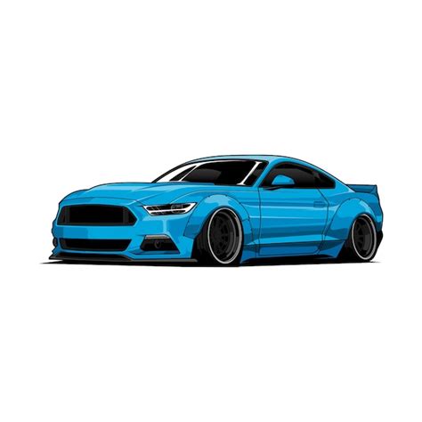 Ilustración azul del coche Vector Premium