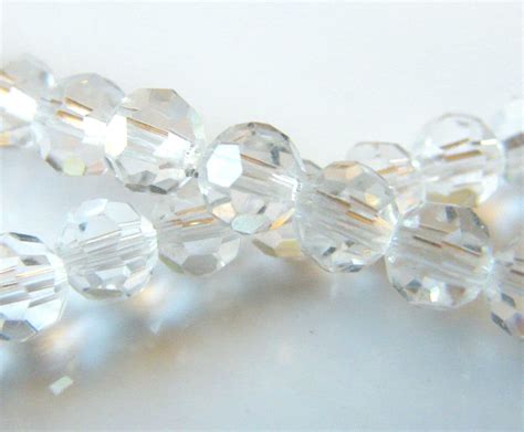 125pcs 4mm Faceted Round Crystal Beads Clear BeadsForEwe