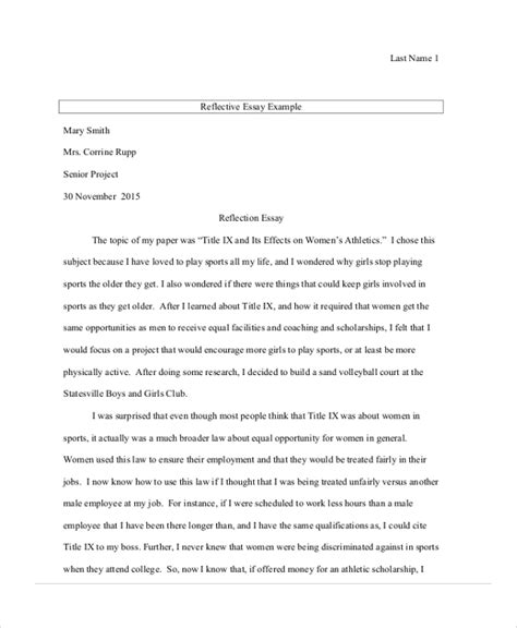 reflective essay examples