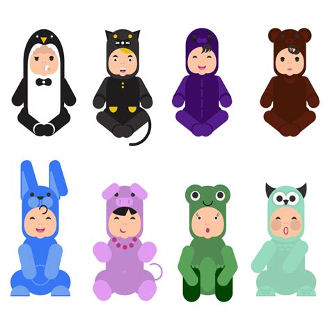 Иллюстрация Векторная иллюстрация детишек в костюмах в стиле