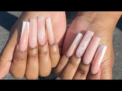 Nude White Acrylic Fullset YouTube