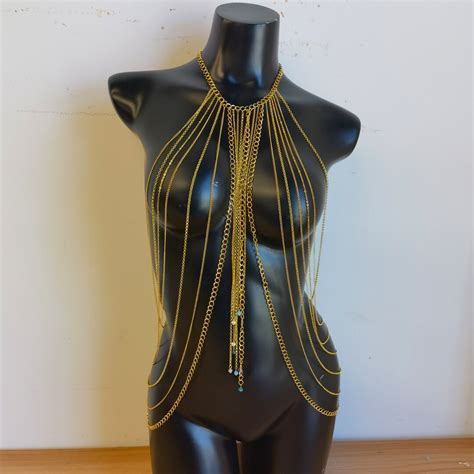 Sexy Crystal Tassel Body Chain Bikini Body Chain Festival Etsy