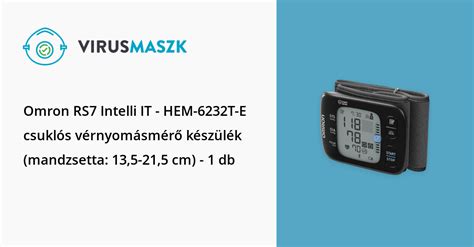 Omron RS7 Intelli IT - HEM-6232T-E csuklós vérnyomásmérő készülék ...