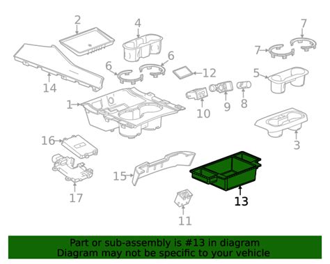 Gm Black Front Floor Console Stowage Tray