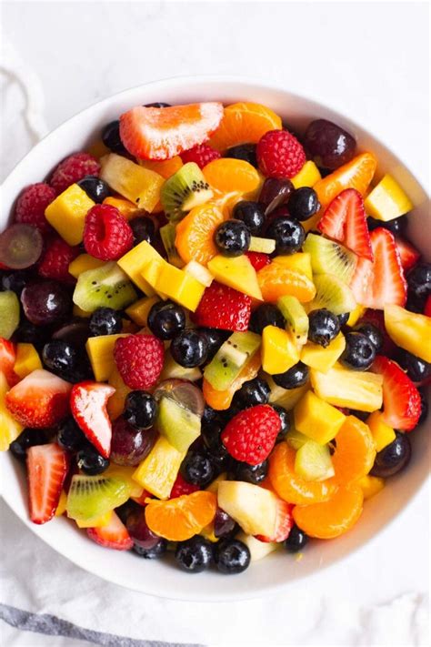Healthy Fruit Salad with Honey Lemon Dressing - iFoodReal.com