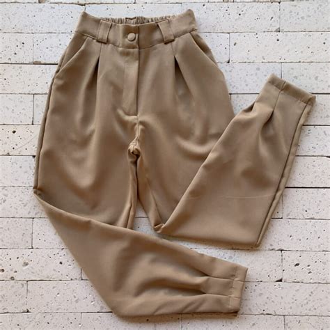 CALÇA ALFAIATARIA CENOURA LUXO NUDE Dondoca Moda Feminina