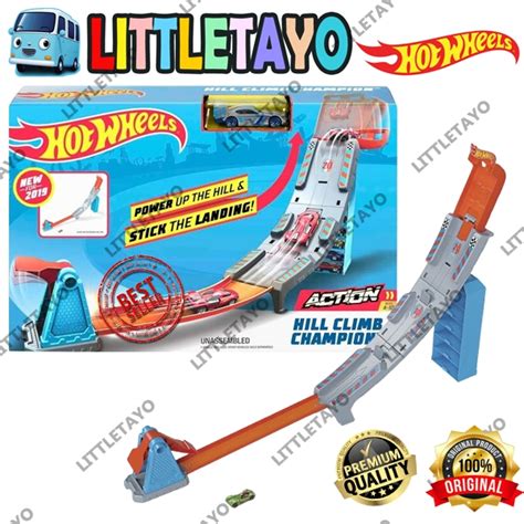 Jual Hot Wheels Track Action Hill Climb Champion Play Set Original Mattel Shopee Indonesia
