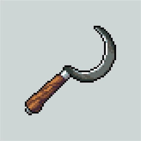 Pixel art illustration Sickle. Pixelated Sickle. Farm Sickle equipment ...