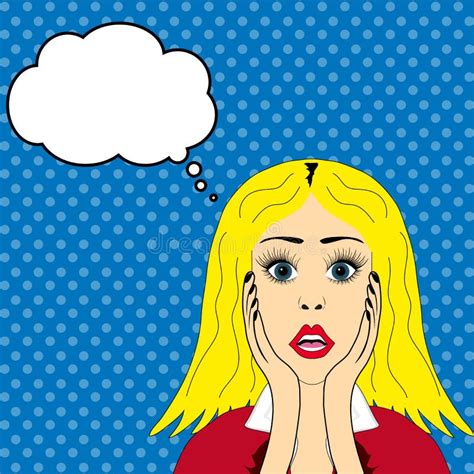 Fille Blonde étonnée D art De Bruit Illustration de Vecteur Illustration du femme bleu 128225699