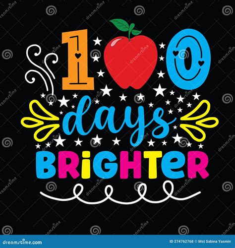 100 Days Brighter Svg Design Stock Vector Illustration Of Circle