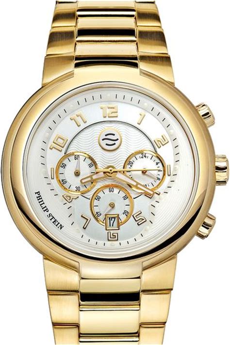 Philip Stein Gold Active Chronograph Watch On Gold Bracelet in Gold for Men | Lyst