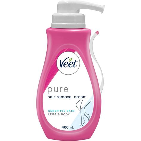 Veet Pure Hair Removal Cream Legs & Body For Sensitive Skin 400ml ...
