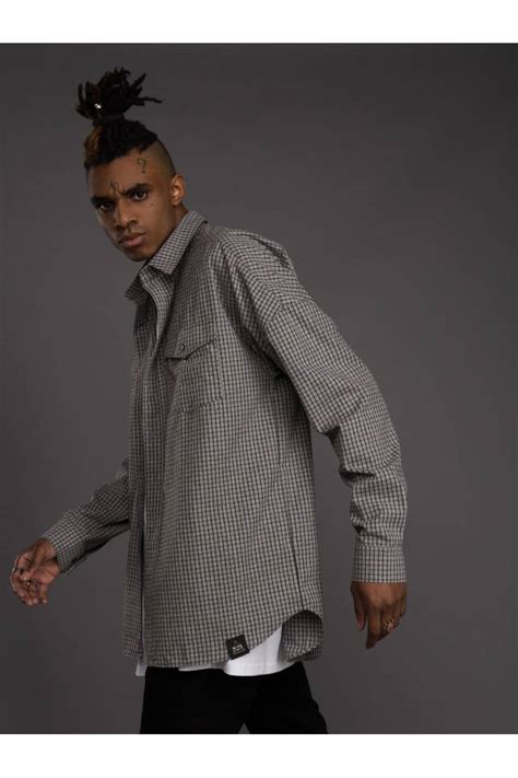 Рубашка мужская Oversize серая в клетку Black Limit купить в Киеве и ...