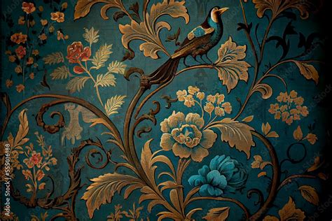 ancient Victorian wallpaper with a romantic feel ideal for backgrounds ...