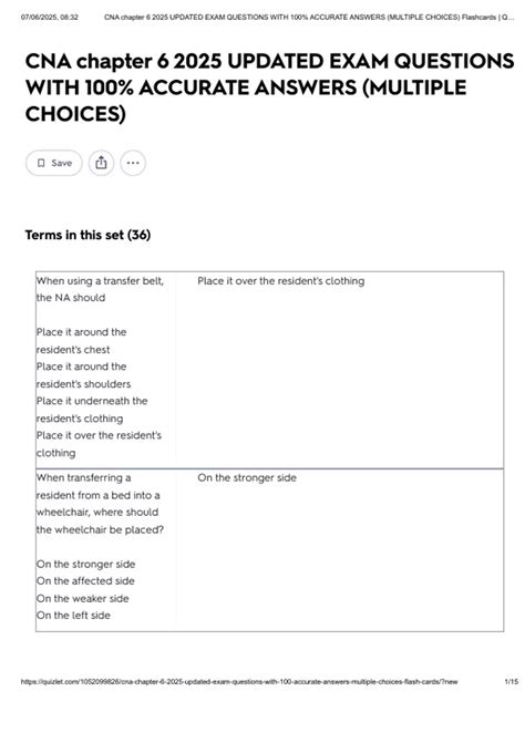CNA chapter 6 exam 2025 UPDATED EXAM QUESTIONS WITH 100% ACCURATE
