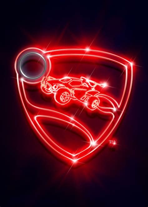 Red Logo Neon Poster Picture Metal Print Paint By Rocket League