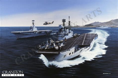 HMS Eagle and HMS Albion by Ivan Berryman.