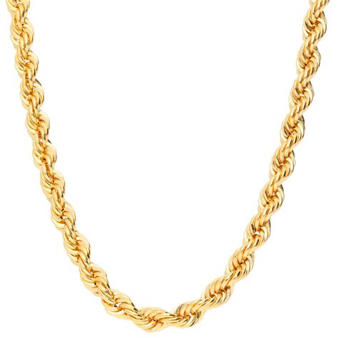 9ct Yellow Gold 43mm Hollow Rope Chain Buy Online Free Insured Uk