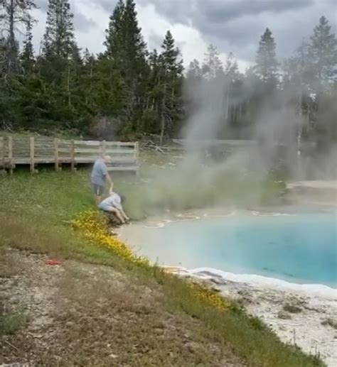 Shocking Moment Idiot Tourist SCREAMS In Agony After Dipping Her Hand In Boiling Hot Spring At