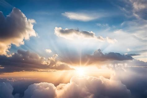 premium ai image sun rays   clouds