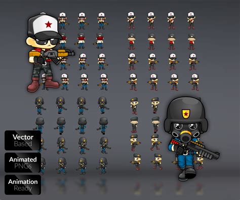 Top Down Character Set The Soldier 10 Pack Game Art Partners