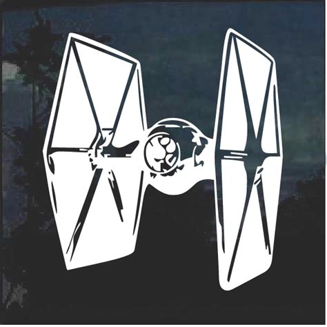 Darth Vader Tie Fighter Vinyl Sticker Car Decal White