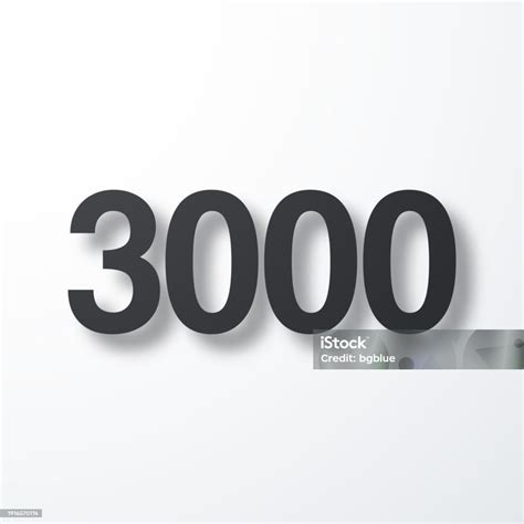 3000 Three Thousand Icon With Shadow On White Background Stock ...