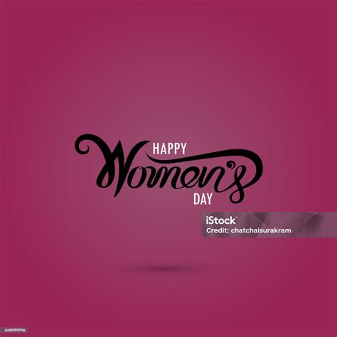 Pink Happy Womens Day Typographical Design Elements International